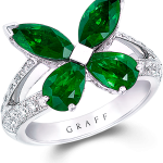 Classic Butterfly Ring Made of Emerald And Diamond